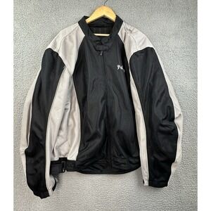 Pokerun by Fieldsheer Motorcycle Jacket Mens 2XL Gray Black Padded Mesh Full Zip
